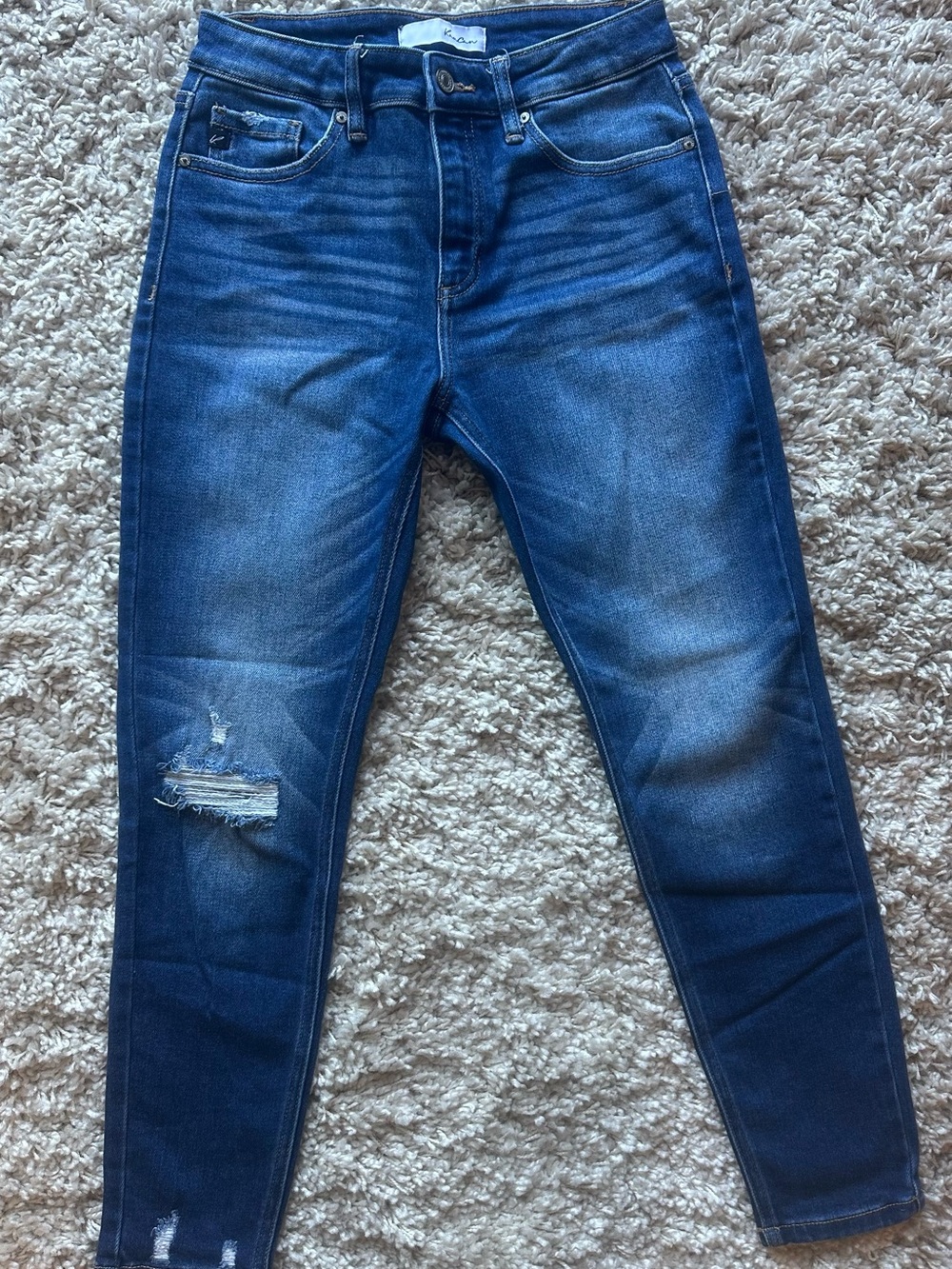 Dark Blue Women's Distressed Skinny Jeans